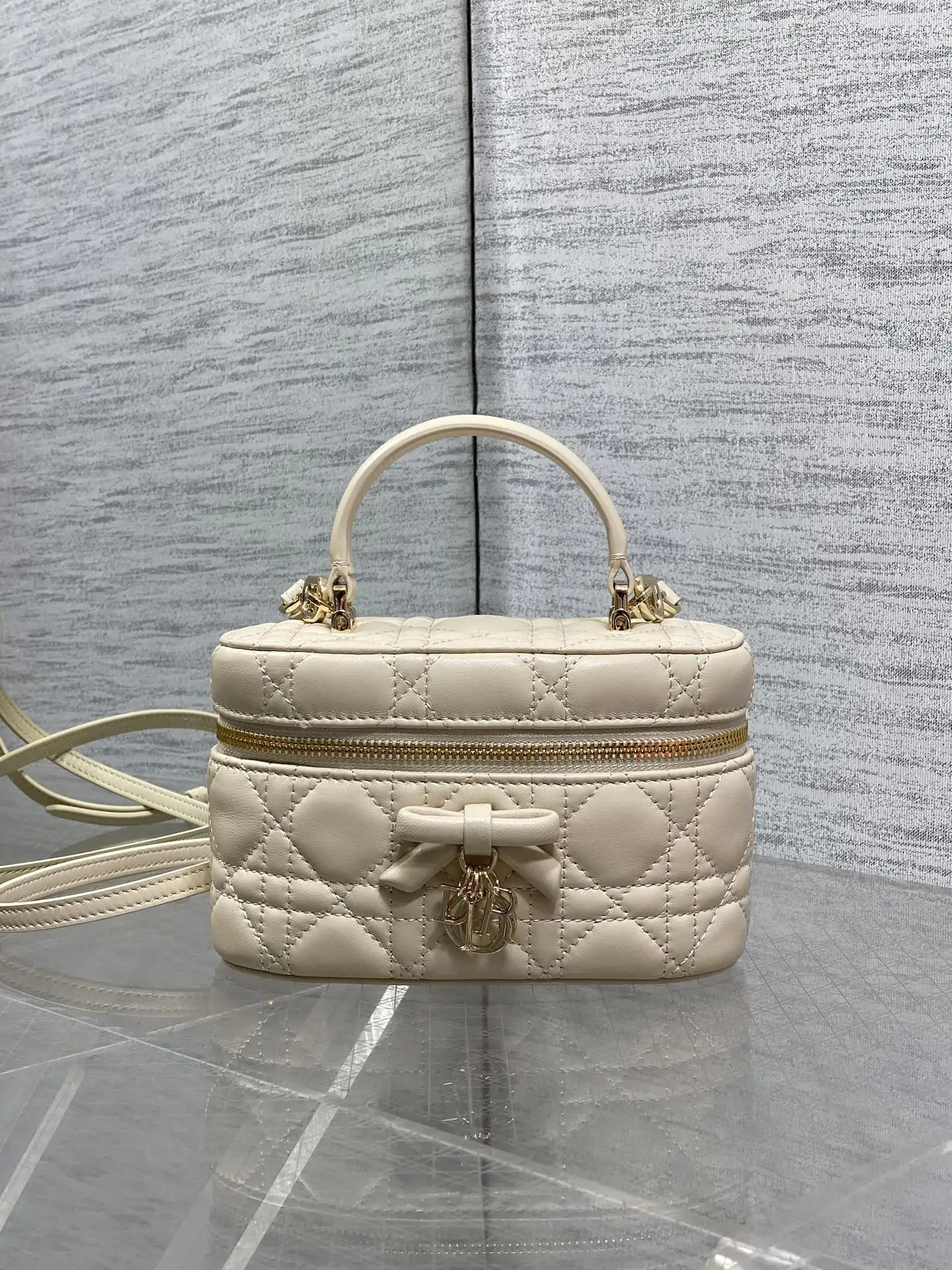 迪奥 蝴蝶结化妆包 女士斜挎包 迪奥 蝴蝶结化妆包 女士斜挎包