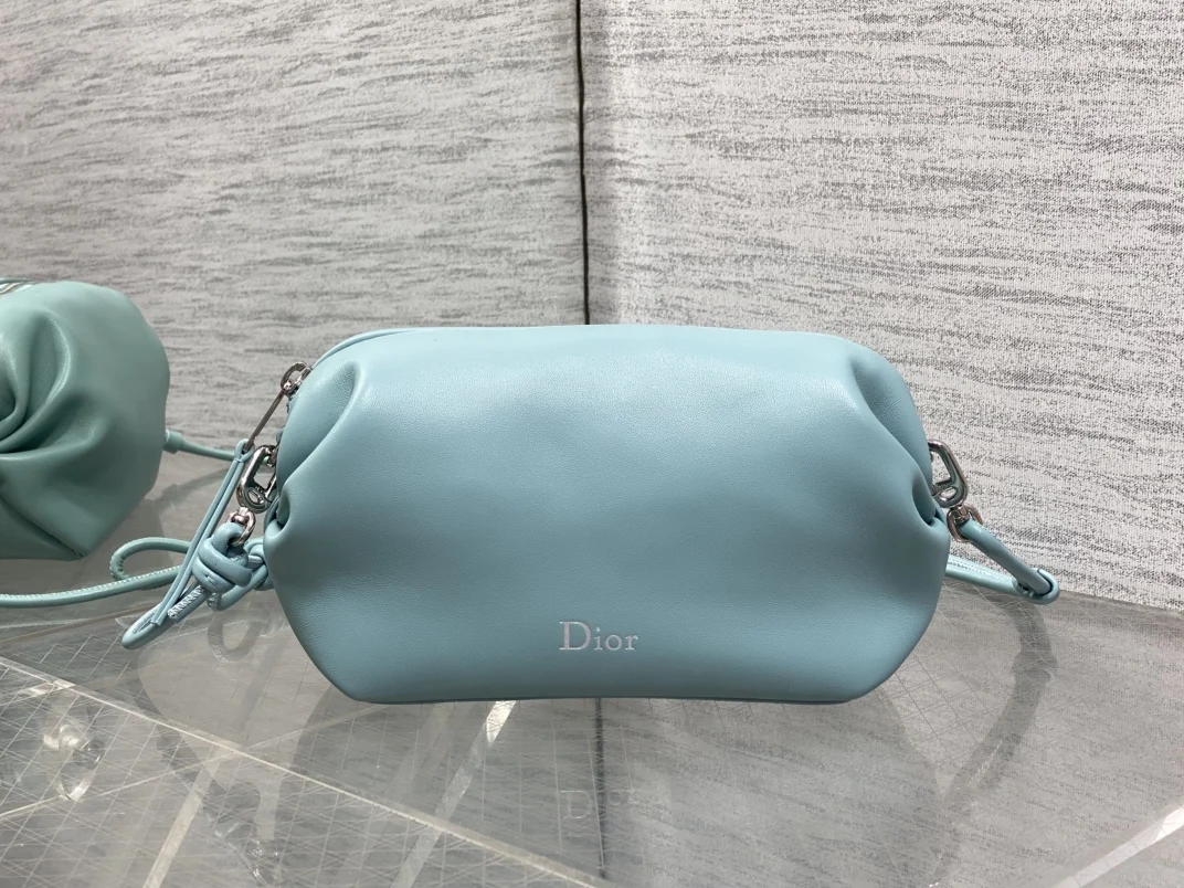 迪奥 新款油蜡皮手袋 女士斜挎包