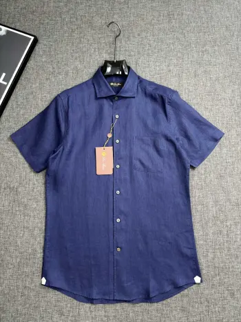 LP亚麻短袖衬衫 高仿诺悠翩雅衬衫