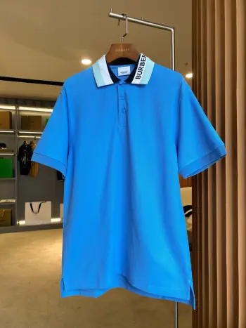 网眼布棉质短袖Polo 衫 高仿巴宝莉T恤/POLO衫