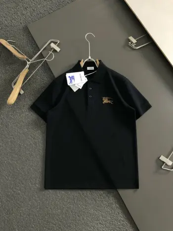 重工绣珠融合网布印花短袖 高仿巴宝莉T恤/POLO衫