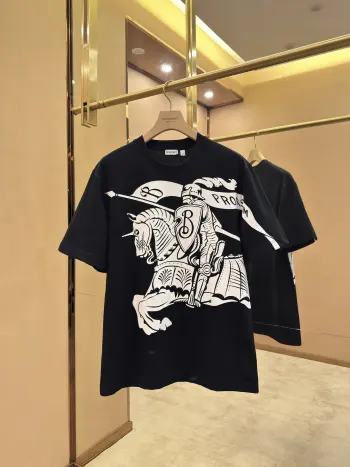 马术骑士徽标棉质 T 恤衫 高仿巴宝莉T恤/POLO衫