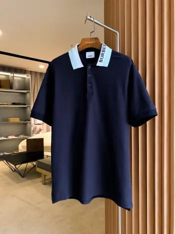 网眼布棉质短袖Polo 衫 高仿巴宝莉T恤/POLO衫