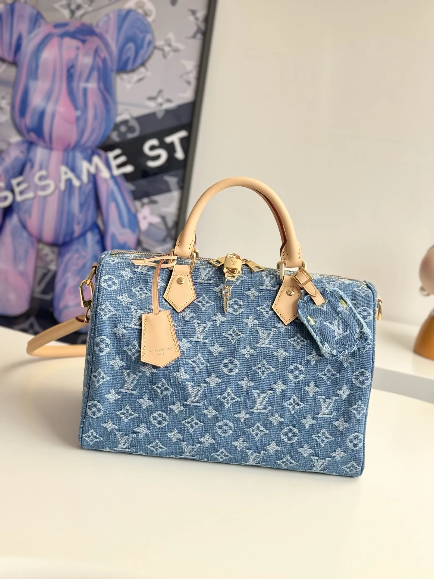 LV M14430 丹宁布手袋 女士斜挎包