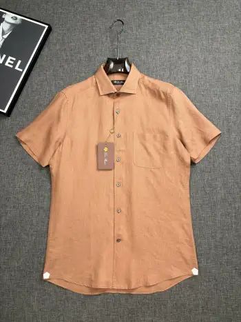 LP亚麻短袖衬衫 高仿诺悠翩雅衬衫