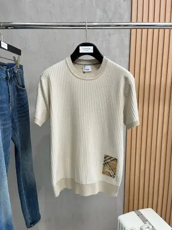  2026新款休闲针织短袖翻领Polo 高仿巴宝莉T恤/POLO衫