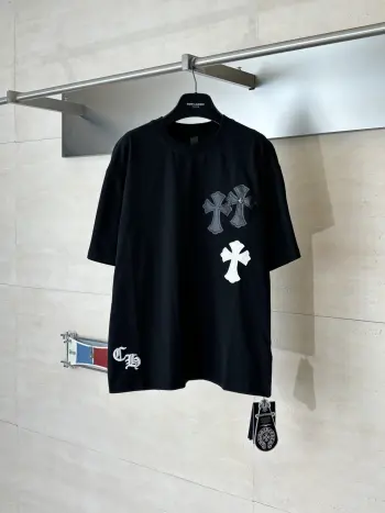 十字皮标短袖T恤 高仿克罗心T恤/POLO衫