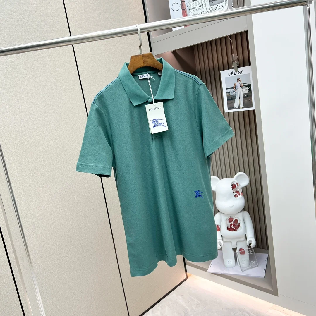 巴宝莉 网眼布棉质短袖Polo 衫
