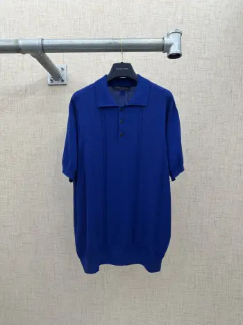 丝绵混纺网眼马球衫 高仿LVT恤/POLO衫