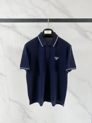 春夏新品翻领polo短袖  高仿普拉达T恤/POLO衫