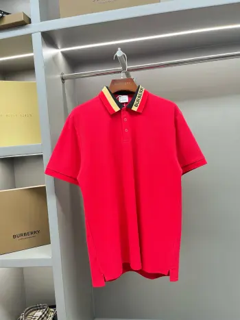 网眼布棉质短袖Polo 衫 高仿巴宝莉T恤/POLO衫