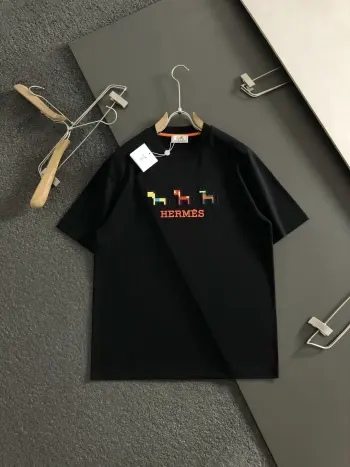 字母刺绣短袖 高仿爱马仕T恤/POLO衫