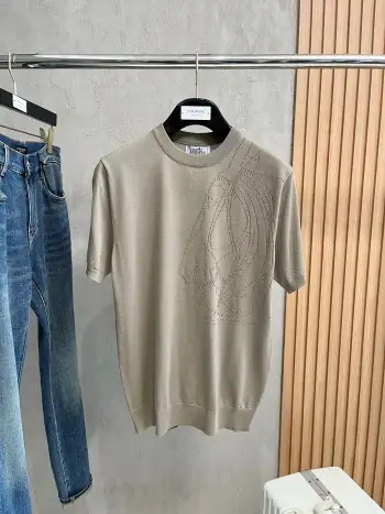 字母刺绣针织polo短袖 高仿爱马仕T恤/POLO衫