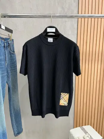  2026新款休闲针织短袖翻领Polo 高仿巴宝莉T恤/POLO衫