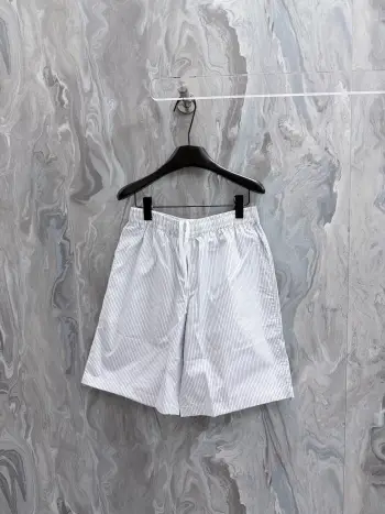 细条纹棉短裤 高仿古奇短裤/沙滩裤