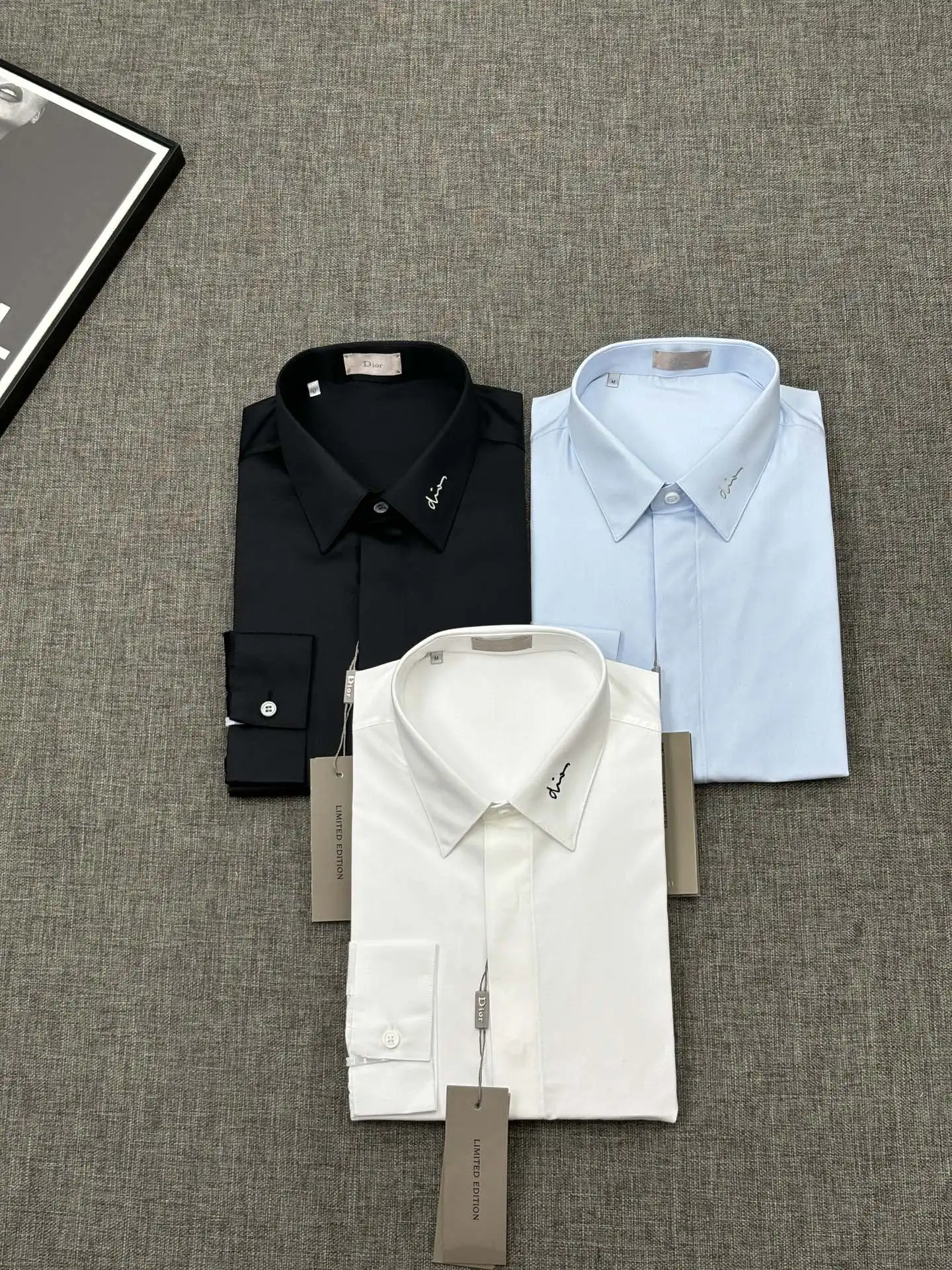 迪奥 超密织面料方领长袖衬衫.