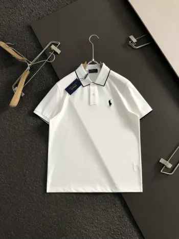 黑白撞色亨利领短袖 高仿诺悠翩雅T恤/POLO衫