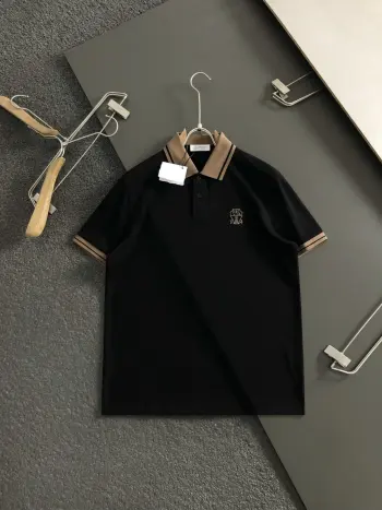 咖色撞色短袖 高仿布鲁内洛库奇内利T恤/POLO衫