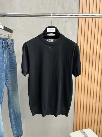 字母刺绣针织polo短袖 高仿爱马仕T恤/POLO衫