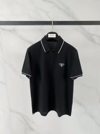 春夏新品翻领polo短袖  高仿普拉达T恤/POLO衫