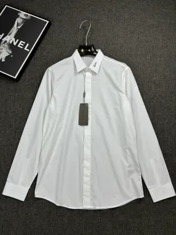 超密织面料方领长袖衬衫. 高仿迪奥衬衫