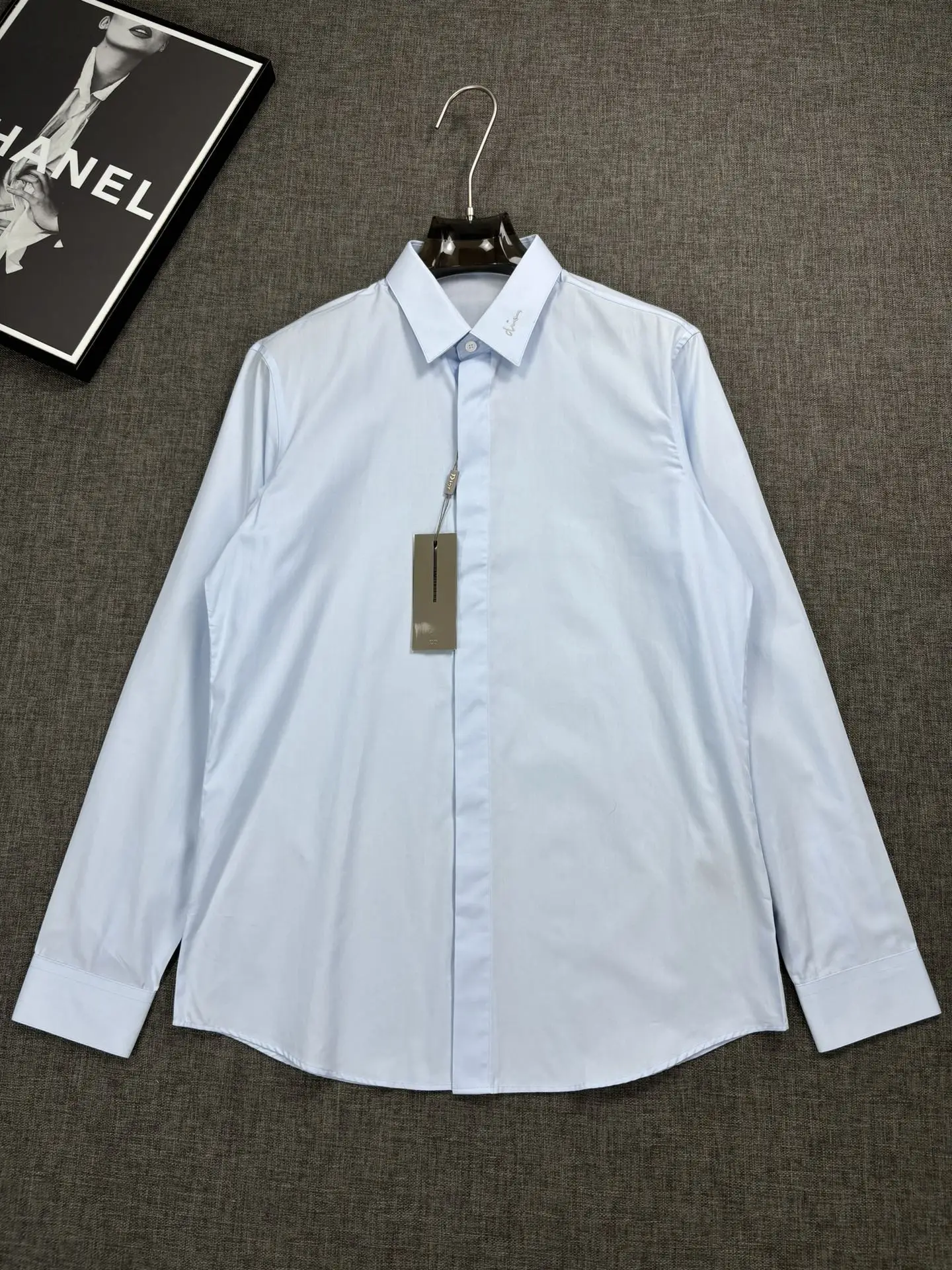 迪奥 超密织面料方领长袖衬衫.