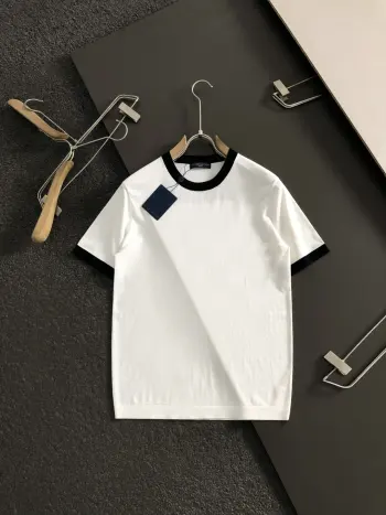 老白撞色短袖 高仿LVT恤/POLO衫