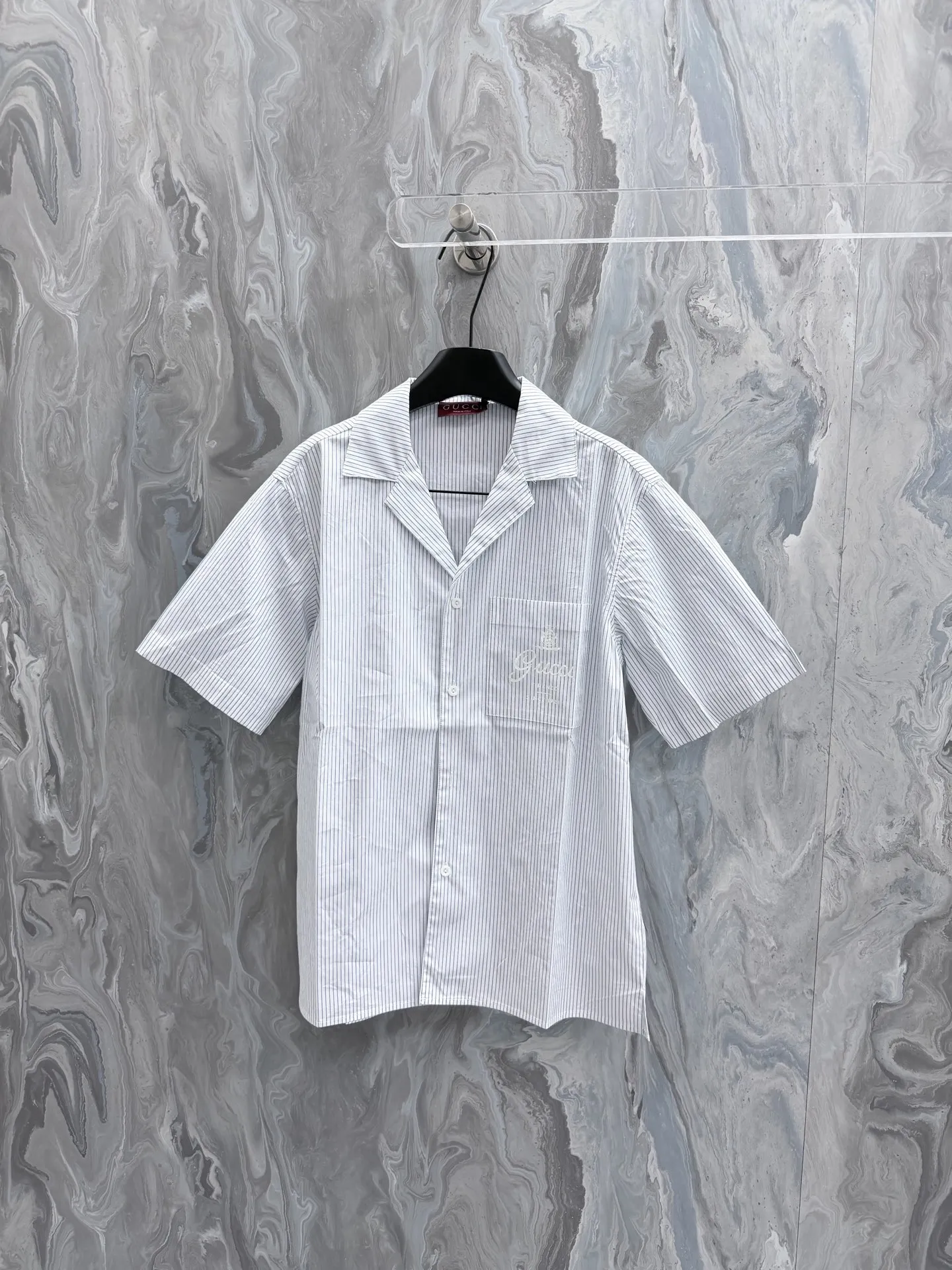 古奇 细条纹棉衬衫