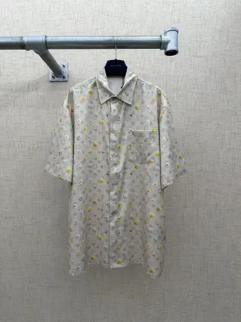 桑蚕丝短袖衬衫 高仿LV衬衫