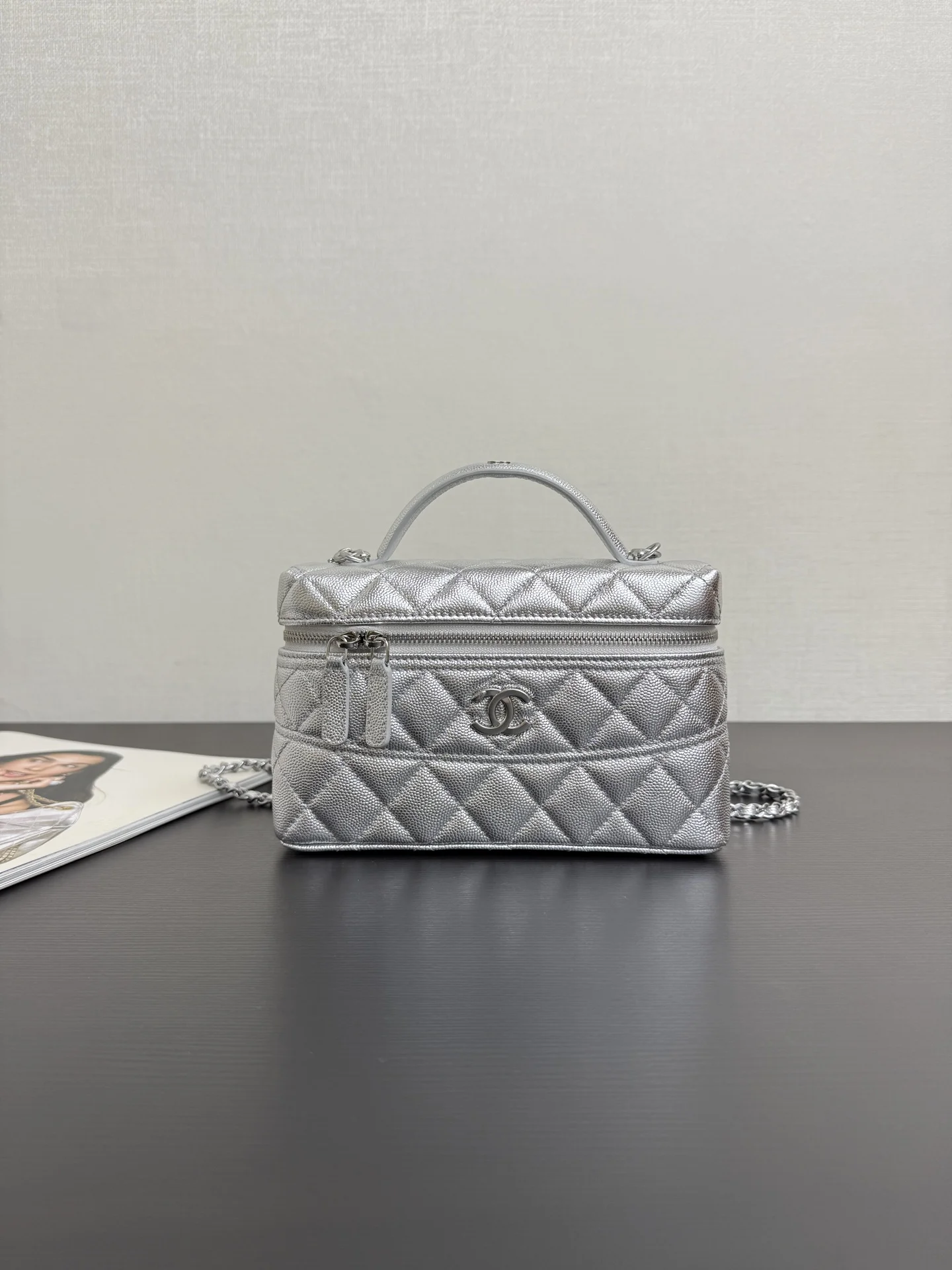 香奈儿 99432 淡金扣盒子包 女士斜挎包