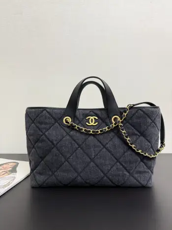 99544 菱格牛仔托特包 女士斜挎包 高仿香奈儿女包