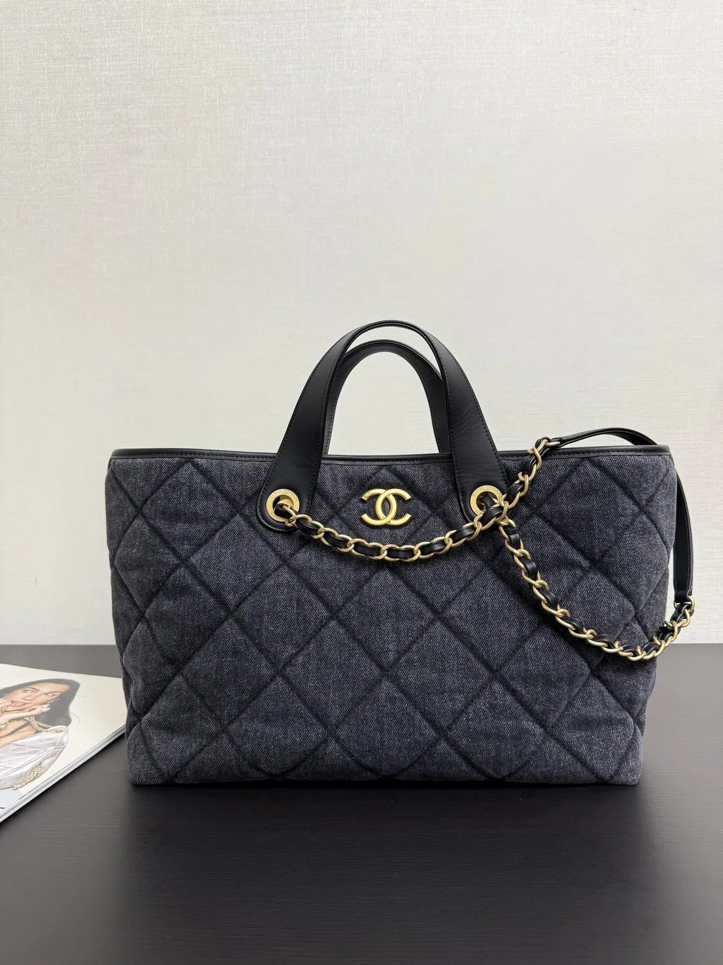 香奈儿 99544 菱格牛仔托特包 女士斜挎包 香奈儿 99544 菱格牛仔托特包 女士斜挎包