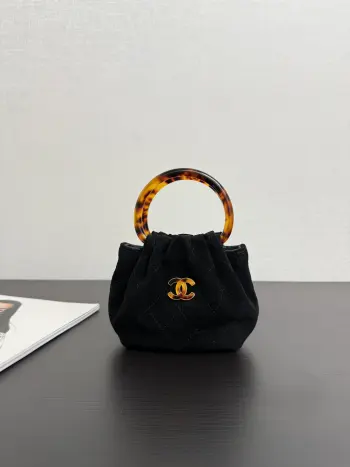 99534 早春度假瑁手柄麂皮小包 女士手提包 高仿香奈儿女包