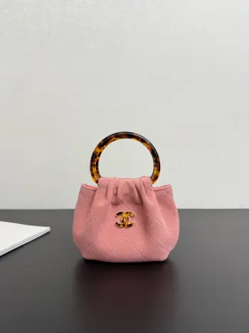 99534 早春度假瑁手柄麂皮小包 女士手提包 高仿香奈儿女包