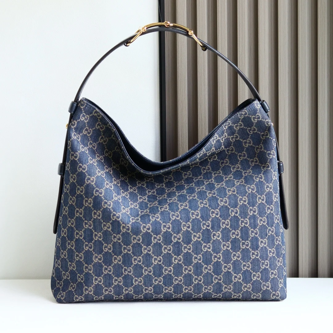 古奇 牛皮革马衔扣手袋女士单肩包