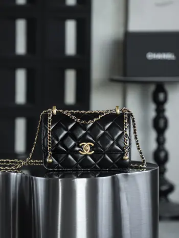 Large Premium All-Steel Hardware Double Gold Bead Bag Women s Crossbody Bag Replica Chanel womens bags