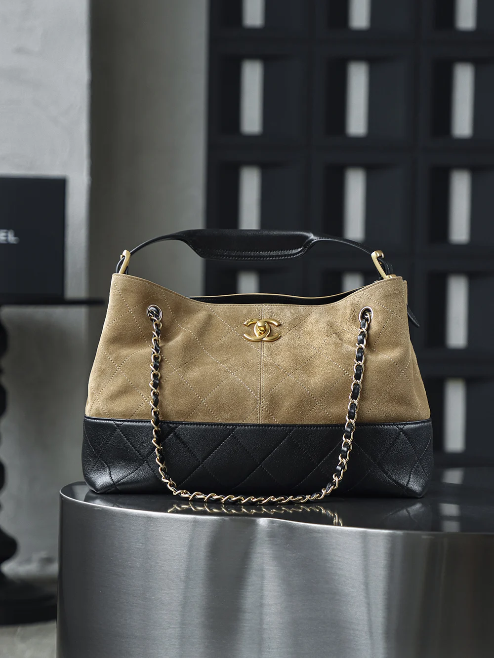 Chanel Suede Color-Block Bag Women s Crossbody Bag