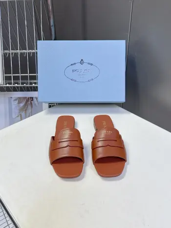 Spring Summer Latest Square Toe Slide Sandals Women s Slippers Replica Prada Womens Sandals and Slides