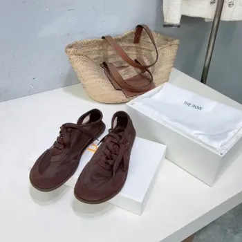 Simple mesh color-blocking lace-up flat casual shoes women s casual shoes Replica THE ROW Womens Casual and Sneakers