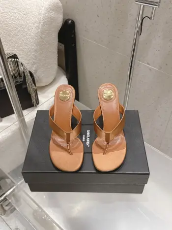 High-heeled thong sandals women s slippers Replica SAINT LAURENT Womens Sandals and Slides