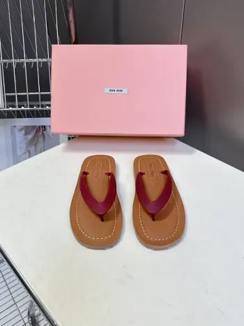 Spring and summer latest vintage flip-flops women s flip-flops Replica MIU MIU Womens Sandals and Slides