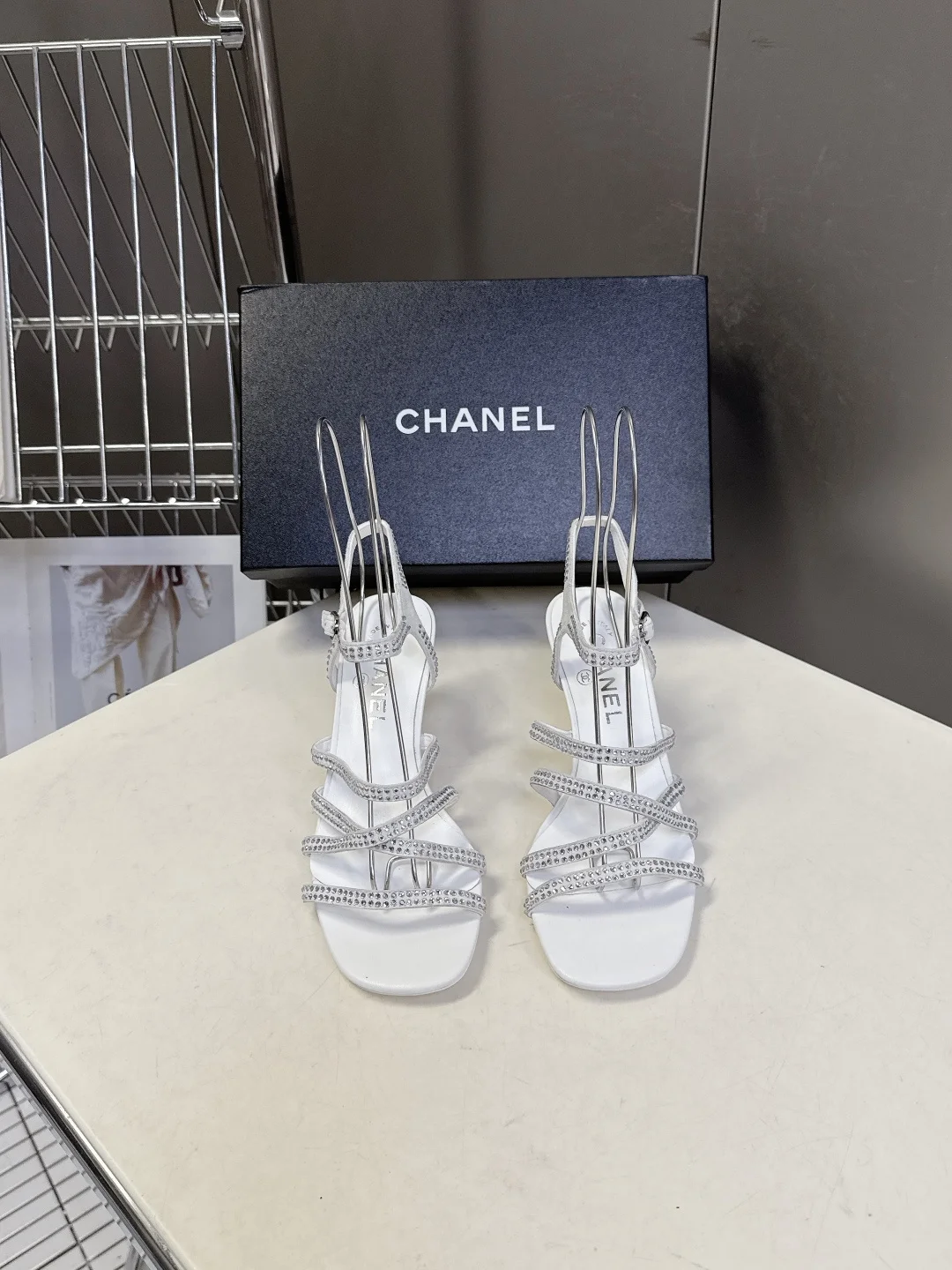 Chanel Spring and summer latest rhinestone strap kitten heel sandals women s sandals