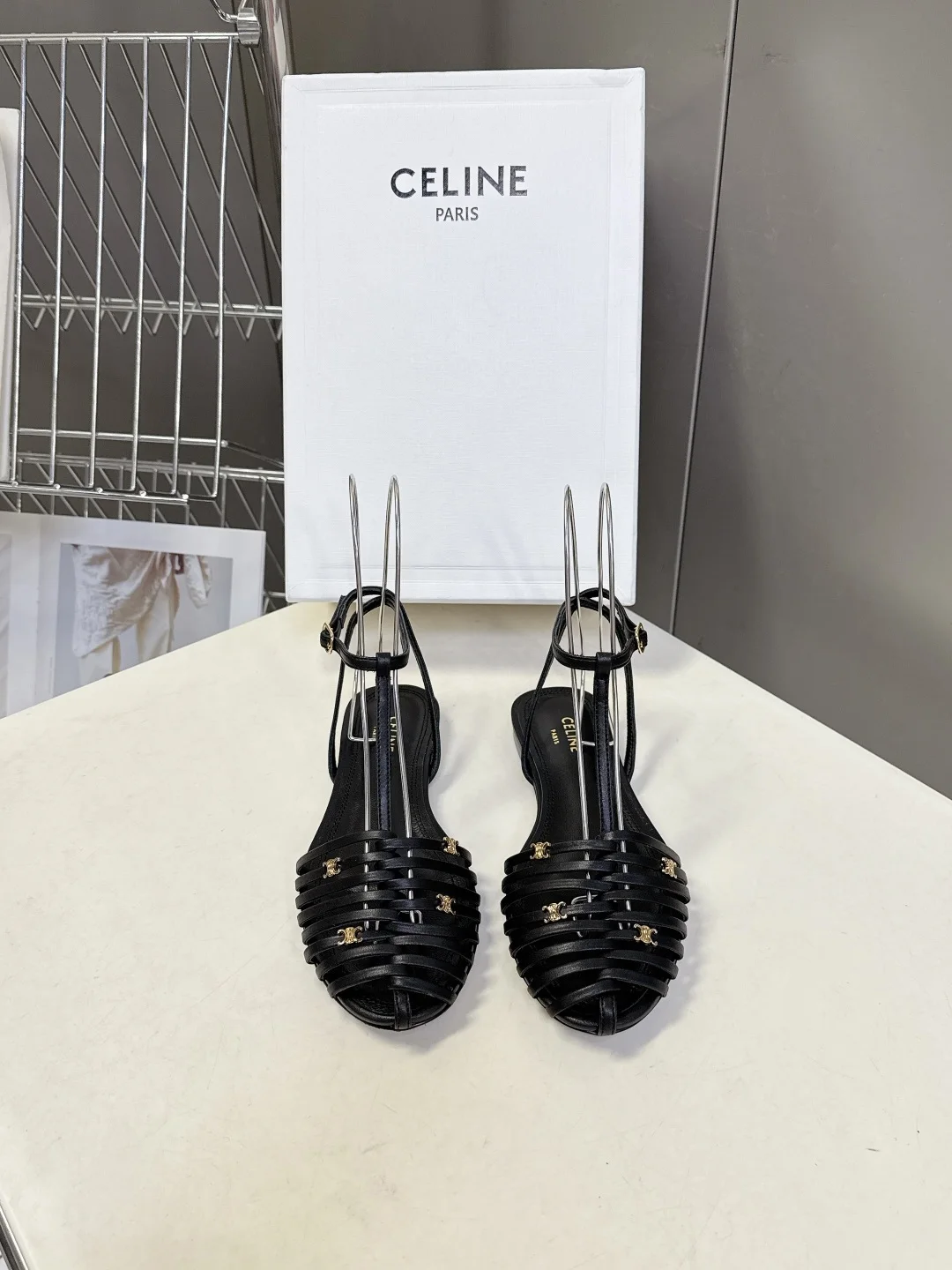 Celine Spring and Summer Roman Style Woven Closed-Toe Sandals Women s Sandals