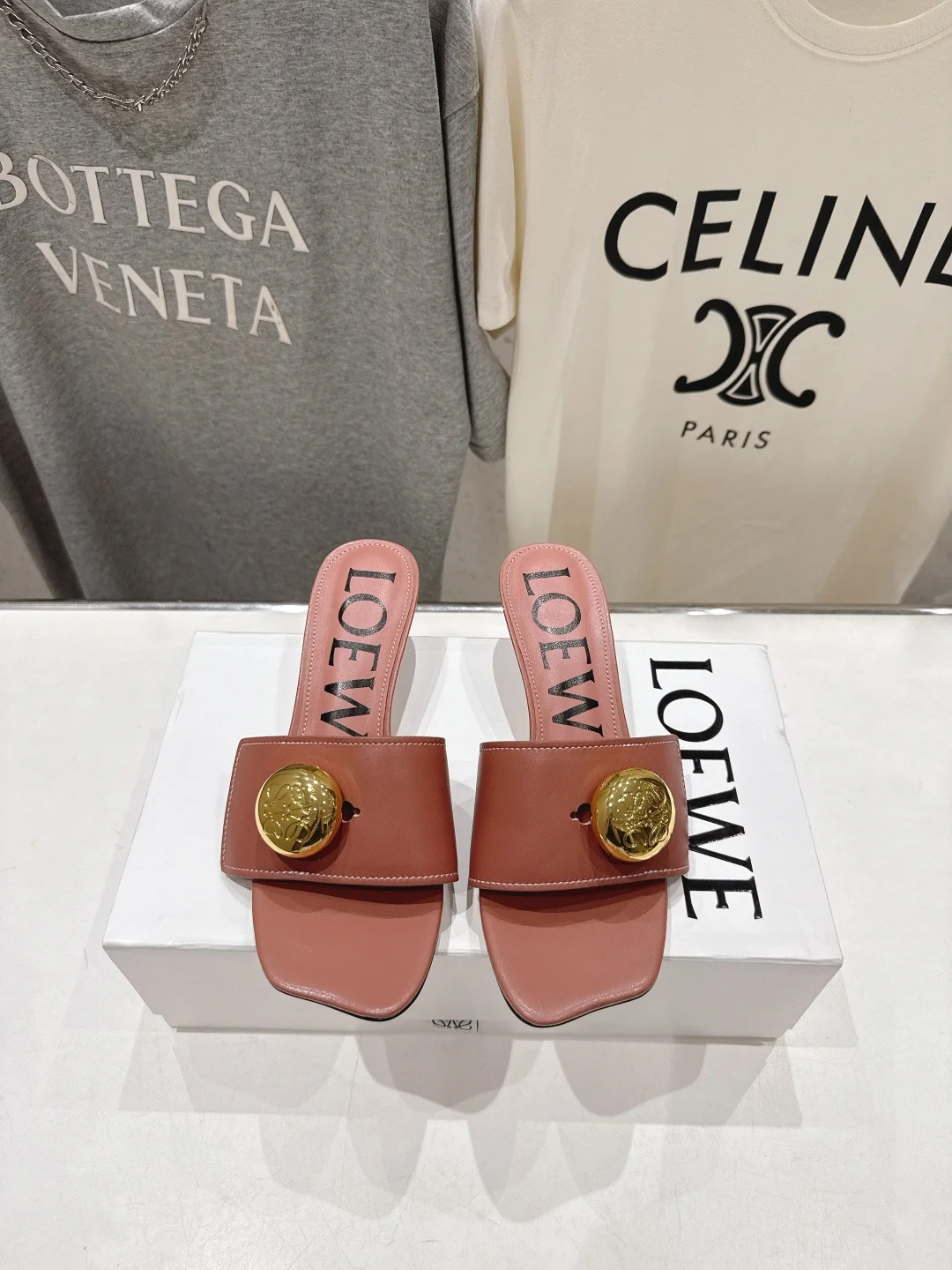 Loewe New Vintage Style Beach High Heels Sandals Women s High Heels Slippers