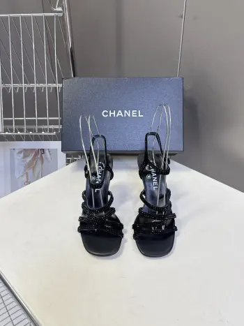 Spring and summer latest rhinestone strap kitten heel sandals women s sandals Replica Chanel Womens Sandals and Slides