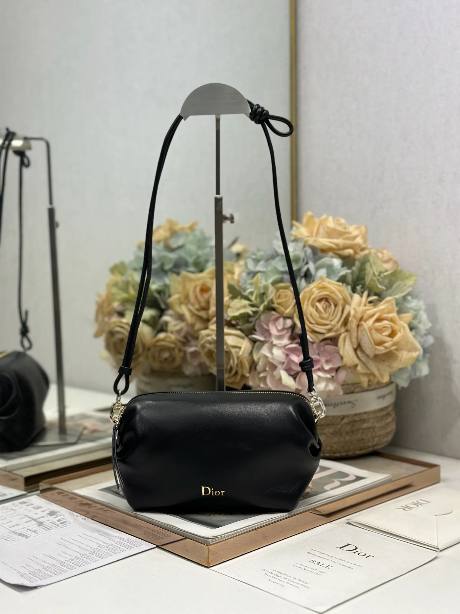 Dior S3900 Black Sheepskin Clutch Bag Women s Crossbody Bag