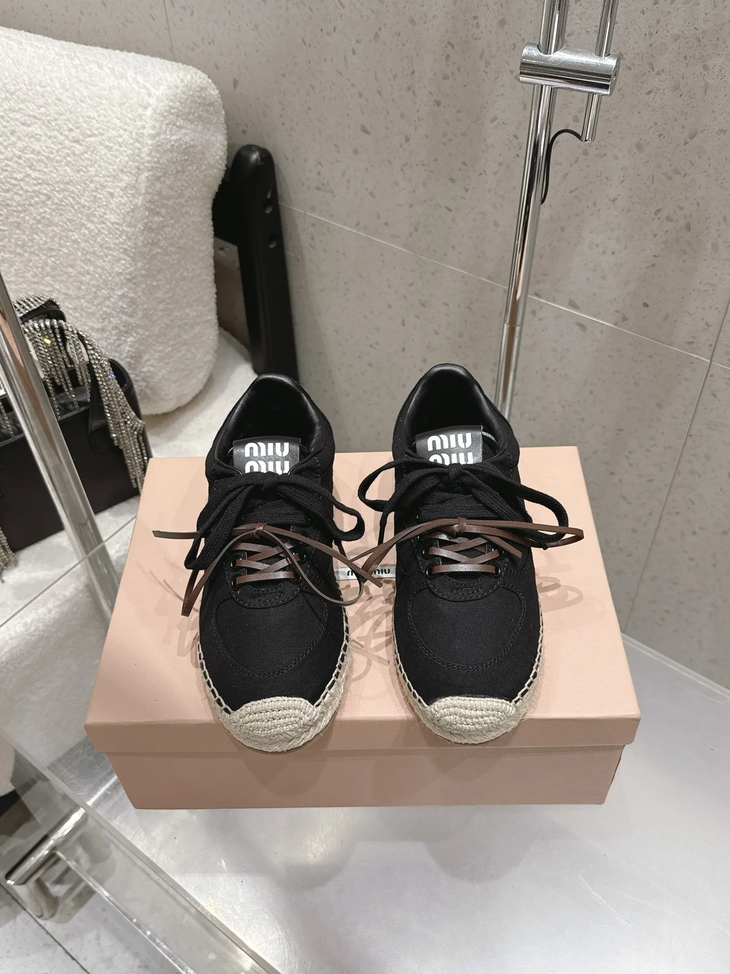 MIU MIU Latest style of straw-soled training shoes fisherman shoes fisherman shoes
