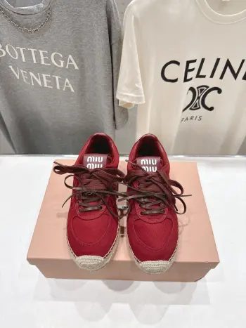 Canvas rope sole fisherman shoes women s loafers Replica MIU MIU Womens Loafers and Dress Shoes