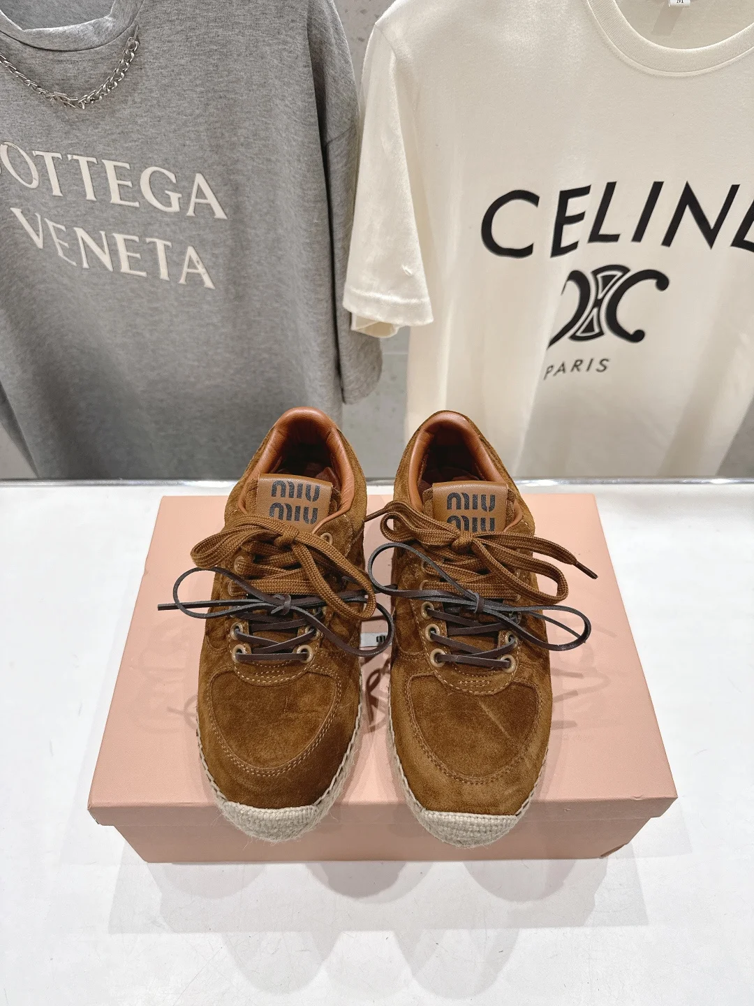 MIU MIU Canvas rope sole fisherman shoes women s loafers