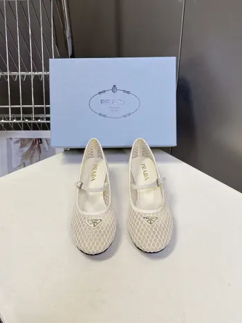 Spring and summer latest mesh Mary Jane chunky heel shoes women s casual shoes Replica Prada Womens Casual and Sneakers